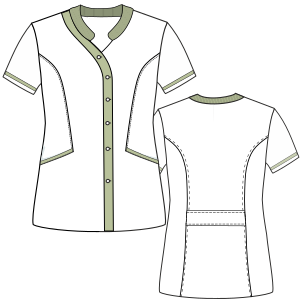 Moldes de confeccion para UNIFORMES Camisas Ambo enfermera 3004